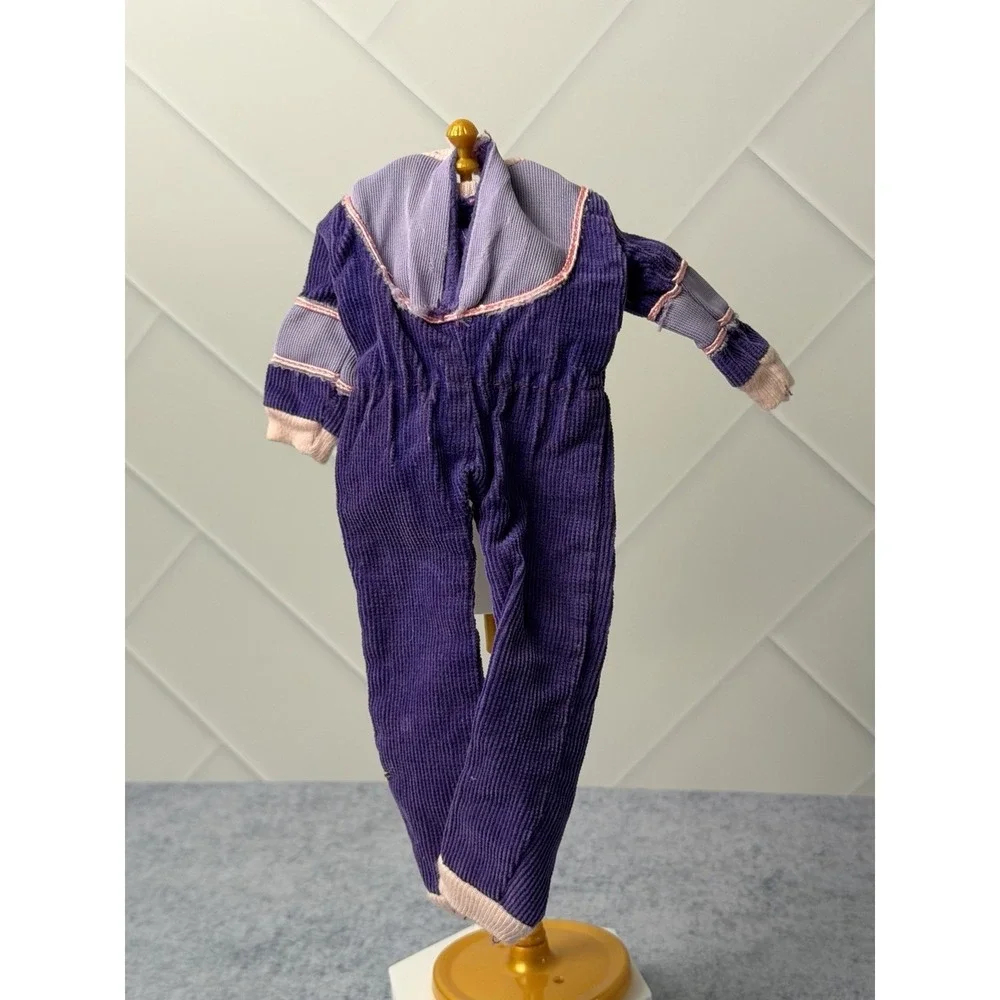 Vintage Barbie Clone Fashion Doll Size Purple Courdory Track Jumpsuit 90's